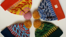 Liadain Aiken 4 Jacquard Patterned Hats Lambs wool